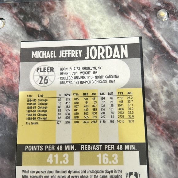 Michael Jordan - 1990 Fleer - Excellent Condition - Picture 3 of 7